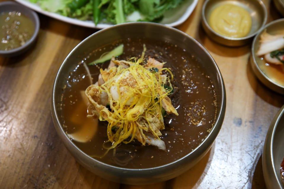 진주 얼치기 살얼음 동치미 육수의 원조 진주 물냉면, 얼치기 메뉴 안내
